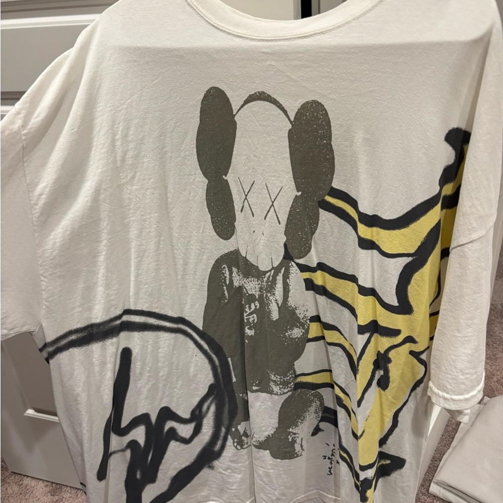 Graphic White Cactus Jack T-Shirt with Art Print